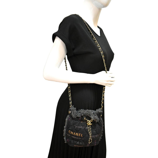 Chanel Black and Multicolor Quilted Denim Mood Belt Bag