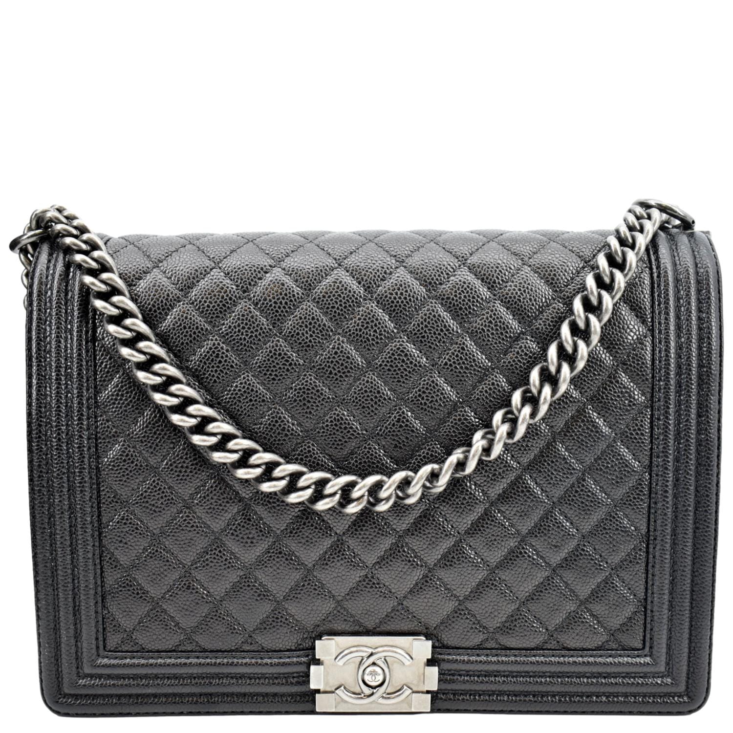 Chanel Black Quilted Lambskin XL Boy Bag For Sale at 1stDibs