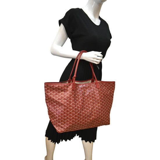 Goyard Goyardine Red St. Louis GM Tote Bag Silver Hardware