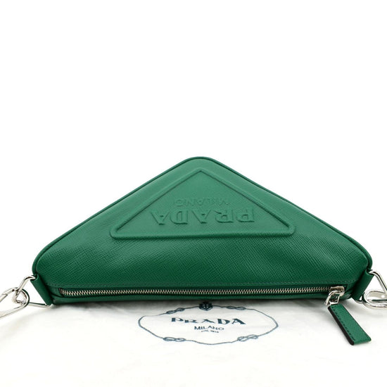 Prada Green Saffiano Leather Chain Shoulder Bag QNBHIA3RGB000