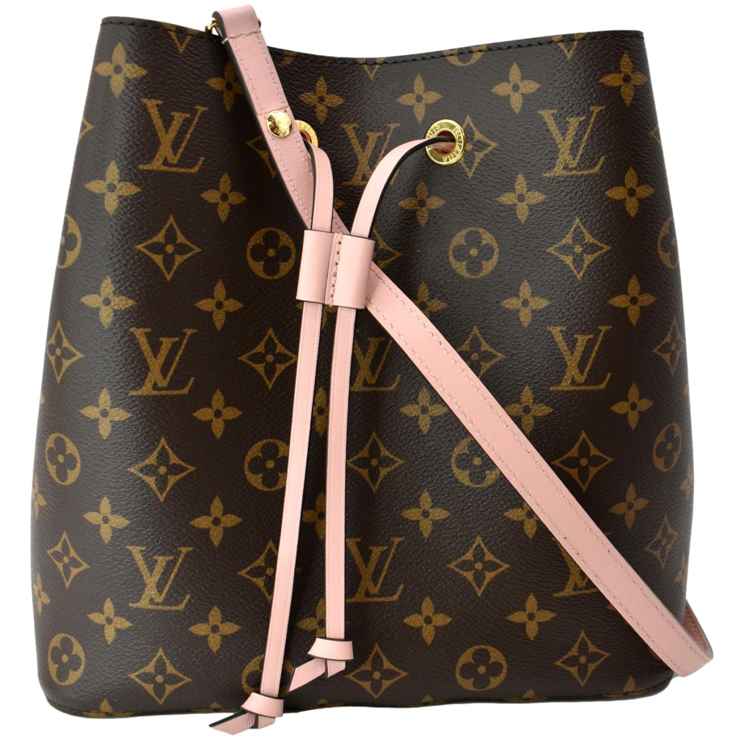 Louis Vuitton Monogram Canvas & Rose Poudre Pink Neonoe Bucket Bag