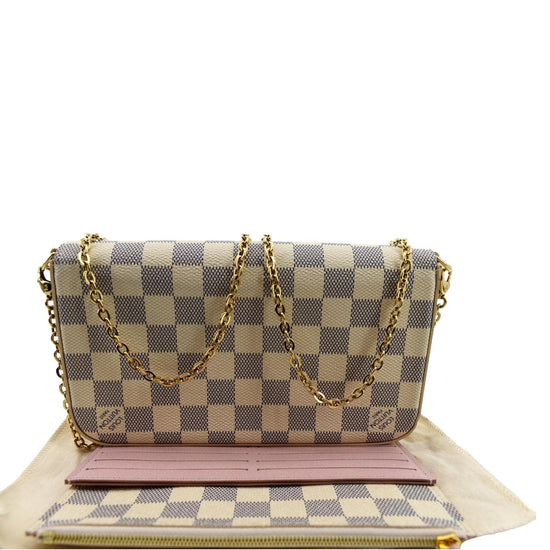 Louis Vuitton Pochette Felicie White Damier Azur Canvas Cross Body Bag –