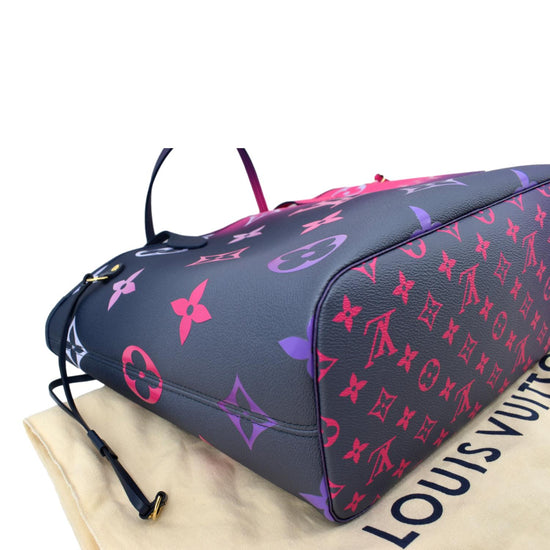 Louis Vuitton Midnight Fuschia Neverfull MM Monogram Giant Flower