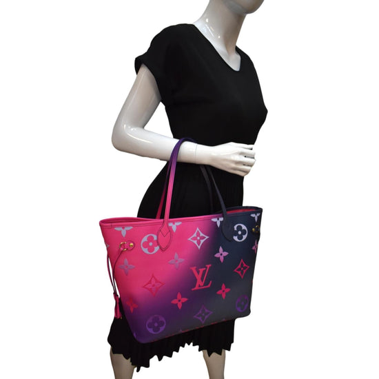 Louis Vuitton Neverfull MM Midnight Fuchsia in Coated Canvas with