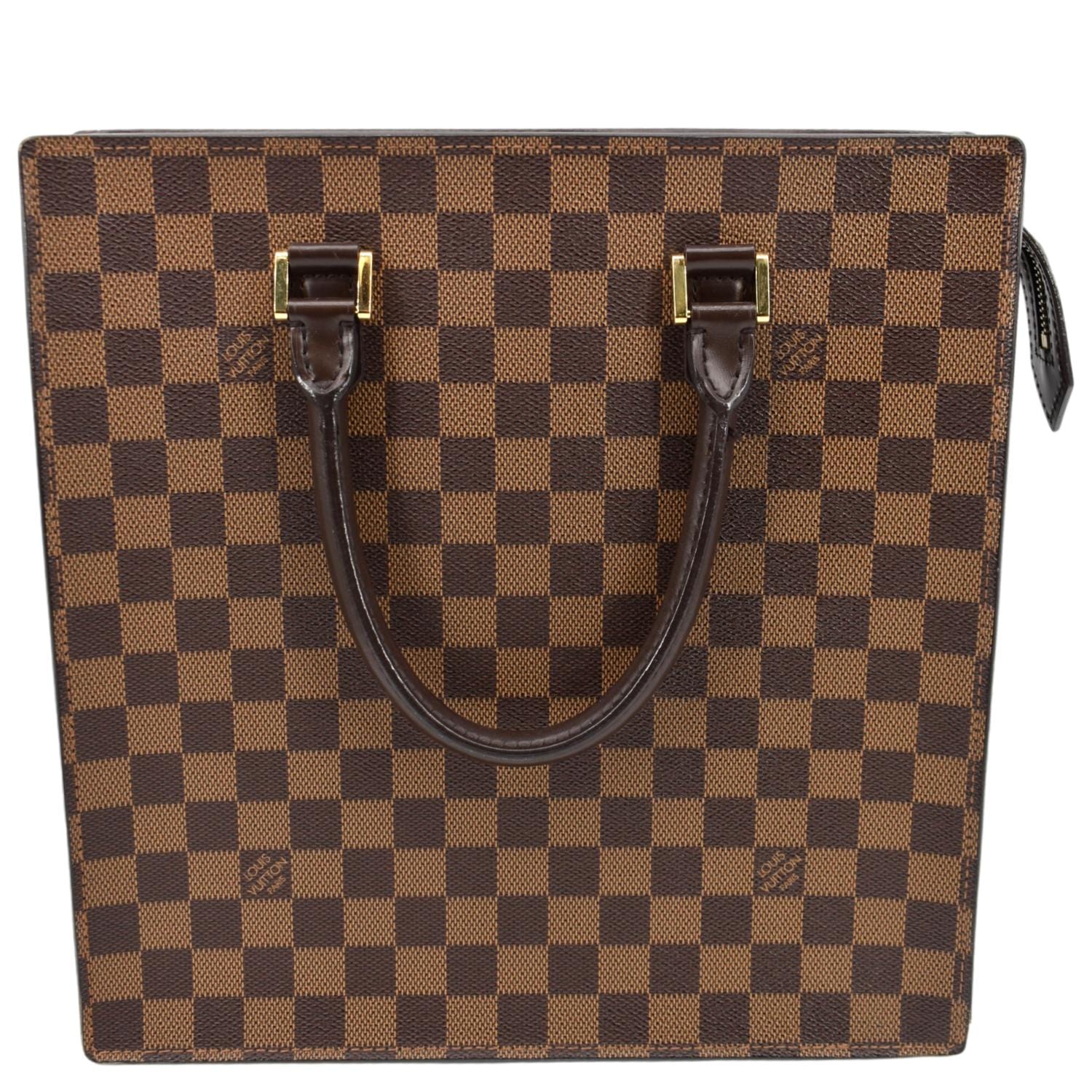 LOUIS VUITTON Sac Plat PM Damier Ebene Tote Bag Brown