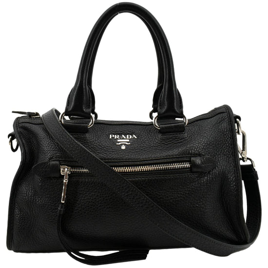 Prada, Bags, Prada Vitello Phenix Leather Convertible Boston