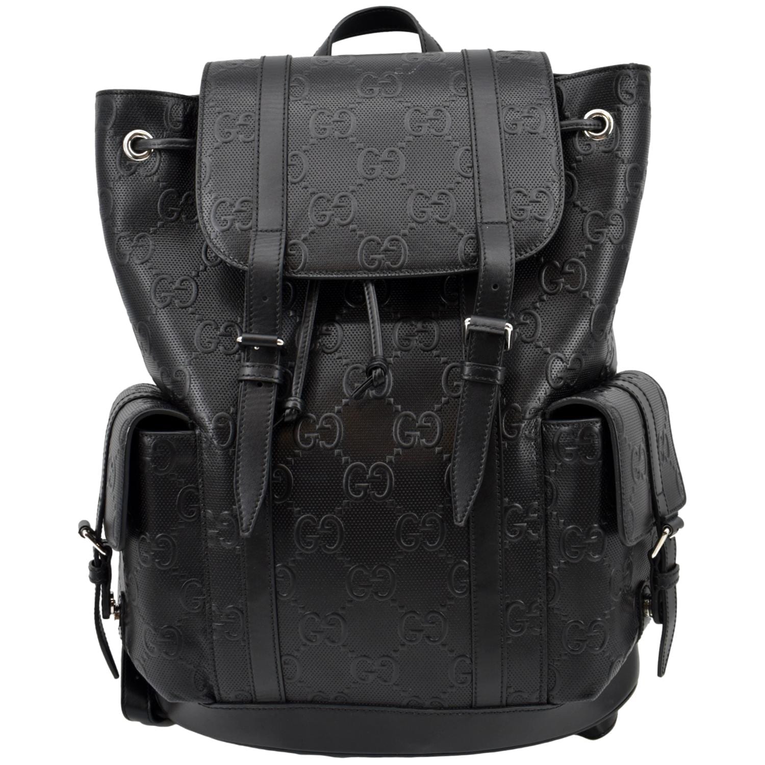 Gucci - With an embossed GG monogram, a leather backpack expresses