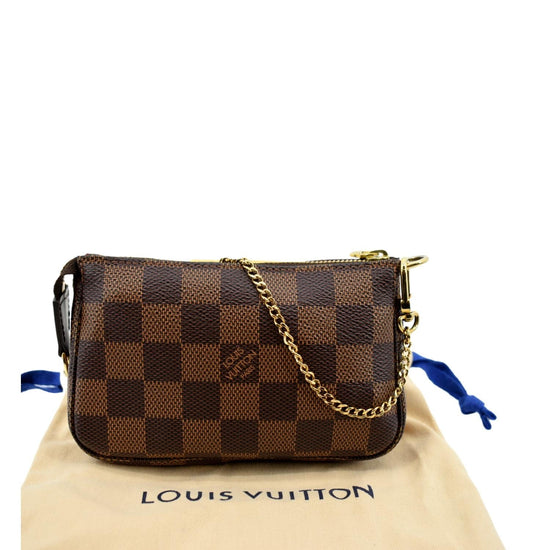 Louis Vuitton Brown, Pattern Print Damier Ebene Mini Pochette Accessoires