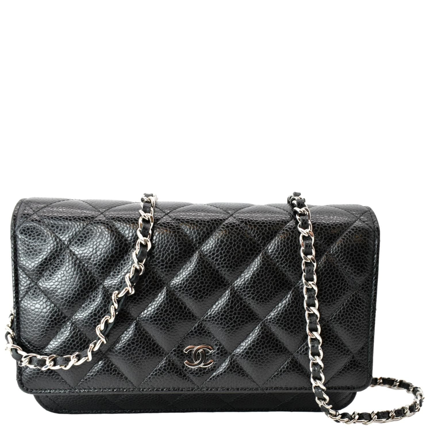 CHANEL Wallet on Chain WOC Caviar Leather Crossbody Bag Black-US