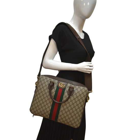GUCCI: Ophidia GG Supreme briefcase bag - Beige  Gucci shoulder bag 574793  K5IZT online at