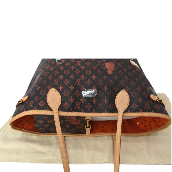 LV Neverfull MM Catogram White/Orange — Stuffelectric