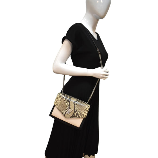 LOUIS VUITTON MyLockme BB Python Leather Crossbody Bag Black