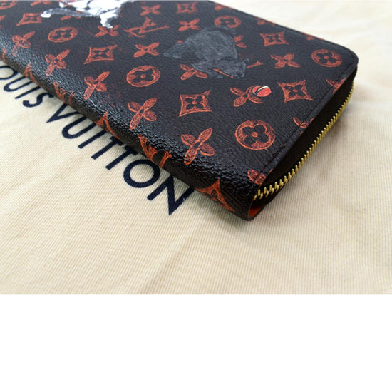 LOUIS VUITTON Catogram Canvas Zippy Wallet Orange