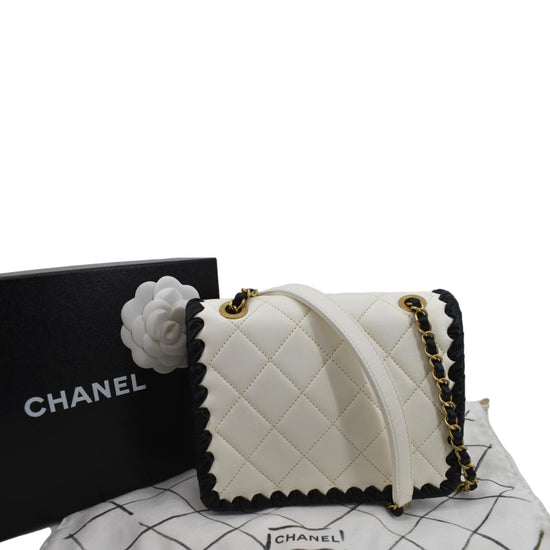 Chanel Whipstitch My Own Mini Frame Bag Beige/ Black Lambskin