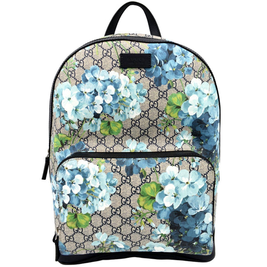 GUCCI GG Supreme Monogram Blooms Medium Duffle Beige Blue Black 1275854