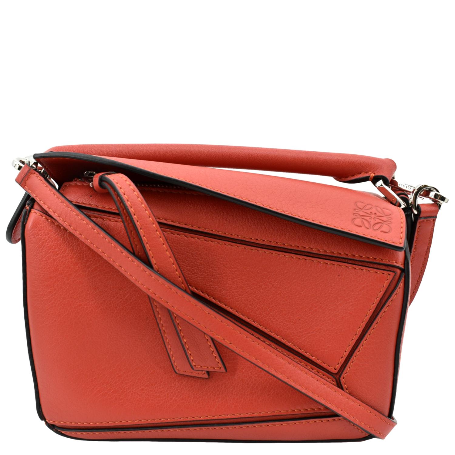 LOEWE Puzzle Mini Leather Shoulder Bag Orange