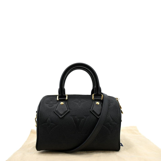 Louis Vuitton Black Giant Monogram Empreinte Speedy Bandoulière 20 Gold Hardware, 2021 (Like New), Womens Handbag