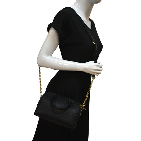 Louis Vuitton Noir Black Empreinte Speedy 20 Bandouliere Crossbody