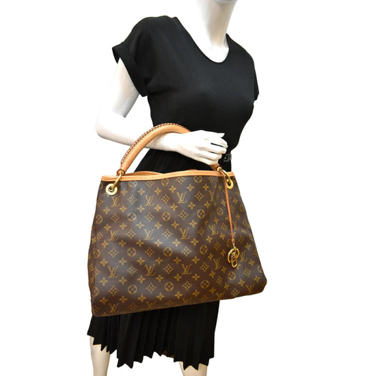 Artsy cloth handbag Louis Vuitton Brown in Cloth - 21784774