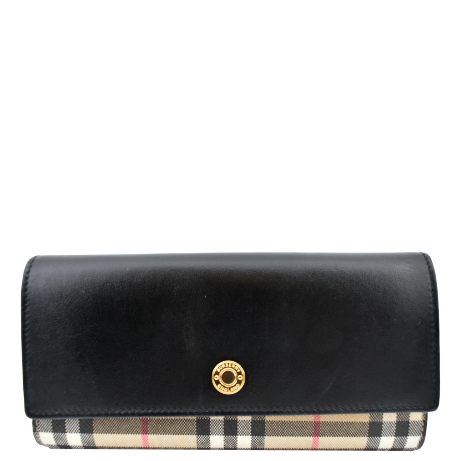 Shop Burberry 2020-21FW Vintage Check And Leather Continental Wallet  (80261081) by TeddyOxford