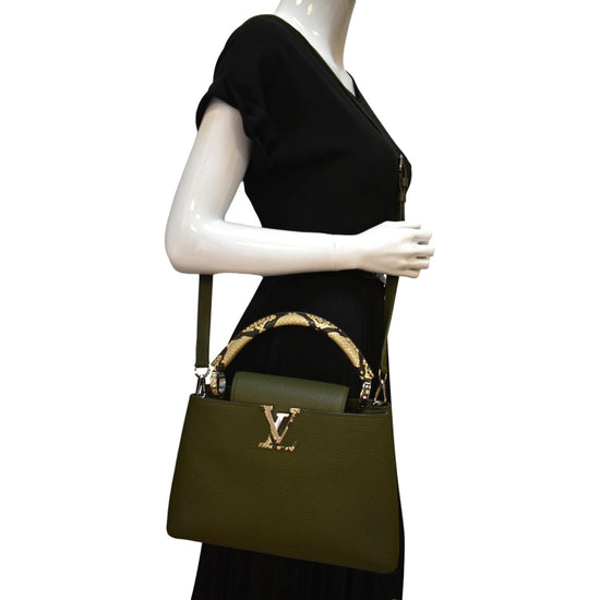 Louis Vuitton Taurillon Python Trim Capucines Satchel