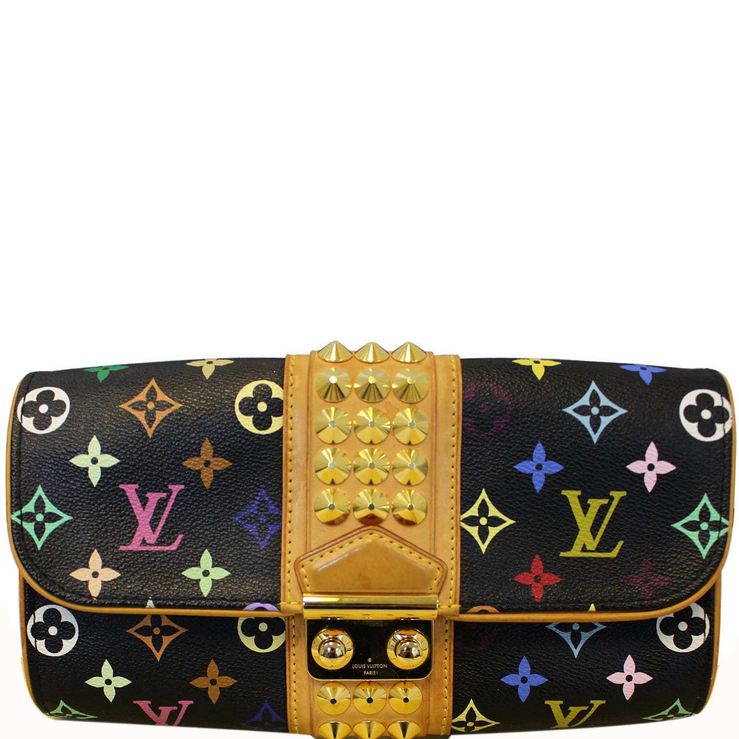 LOUIS VUITTON Black Monogram Multicolor Courtney Clutch Bag at