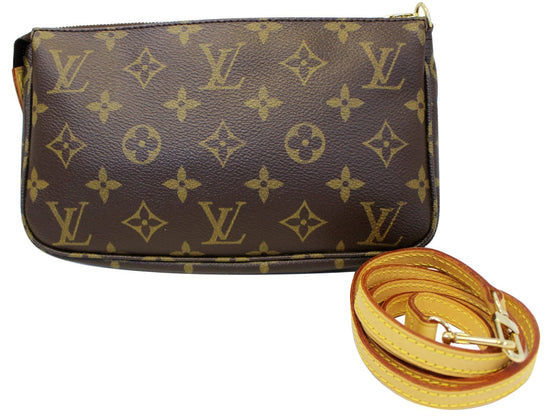 Pochette accessoire leather handbag Louis Vuitton Purple in Leather -  24566781