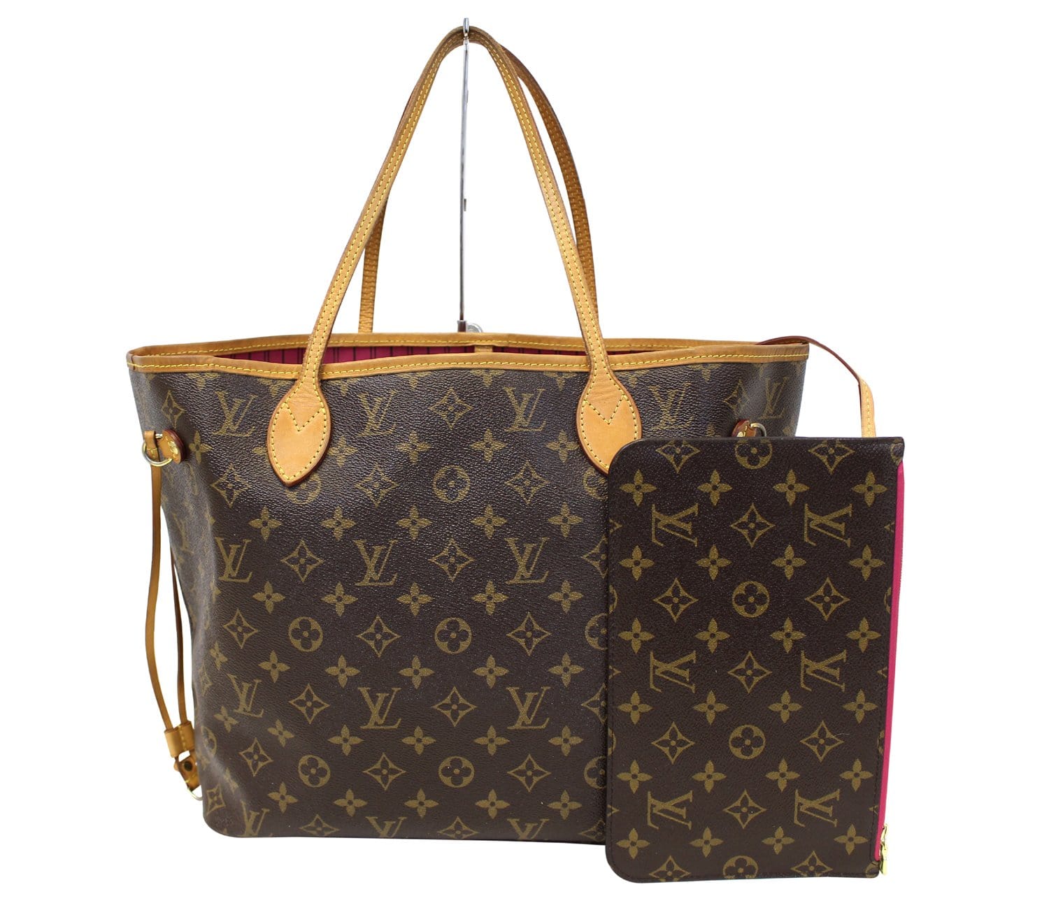 2015 Louis Vuitton Monogram Neverfull MM Shoulder Bag + POUCH