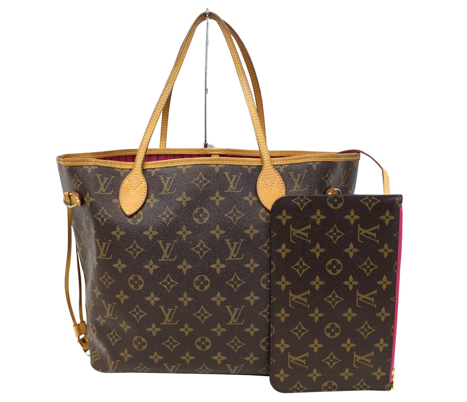 Louis Vuitton Monogram x Fuchsia Neverfull Pochette MM or GM Wristlet –  Bagriculture