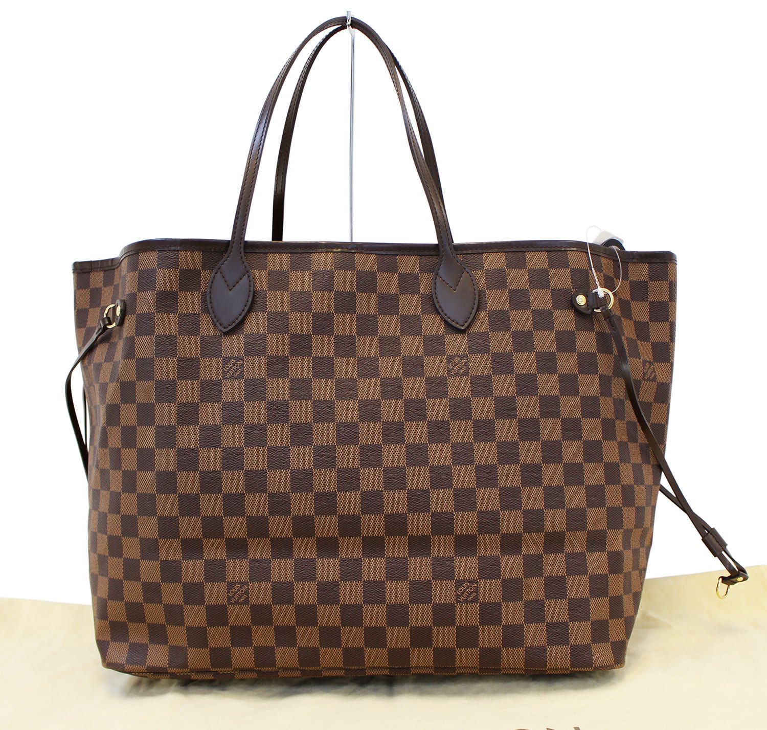 Authentic LOUIS VUITTON Damier Ebene Neverfull GM Tote Bag E3241