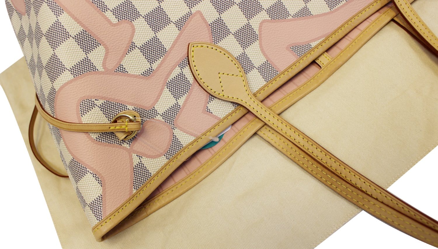 Louis Vuitton Neverfull MM Damier Azur Rose Ballerine Tahitienne