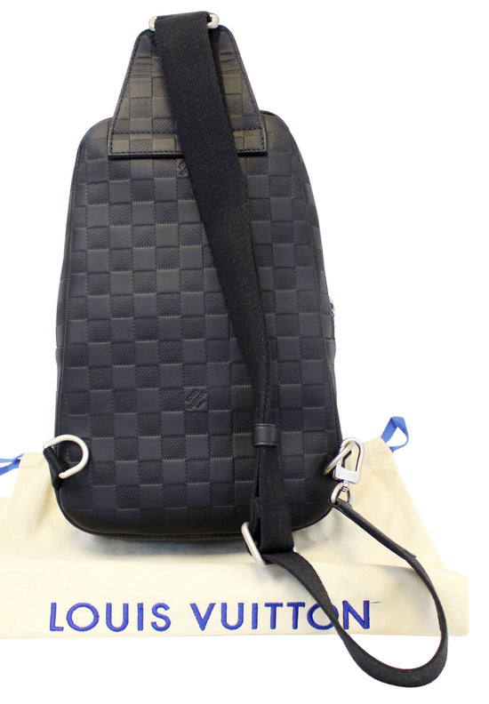 LV LV Men Avenue Sling Bag in Damier Infini Leather-Black in 2023