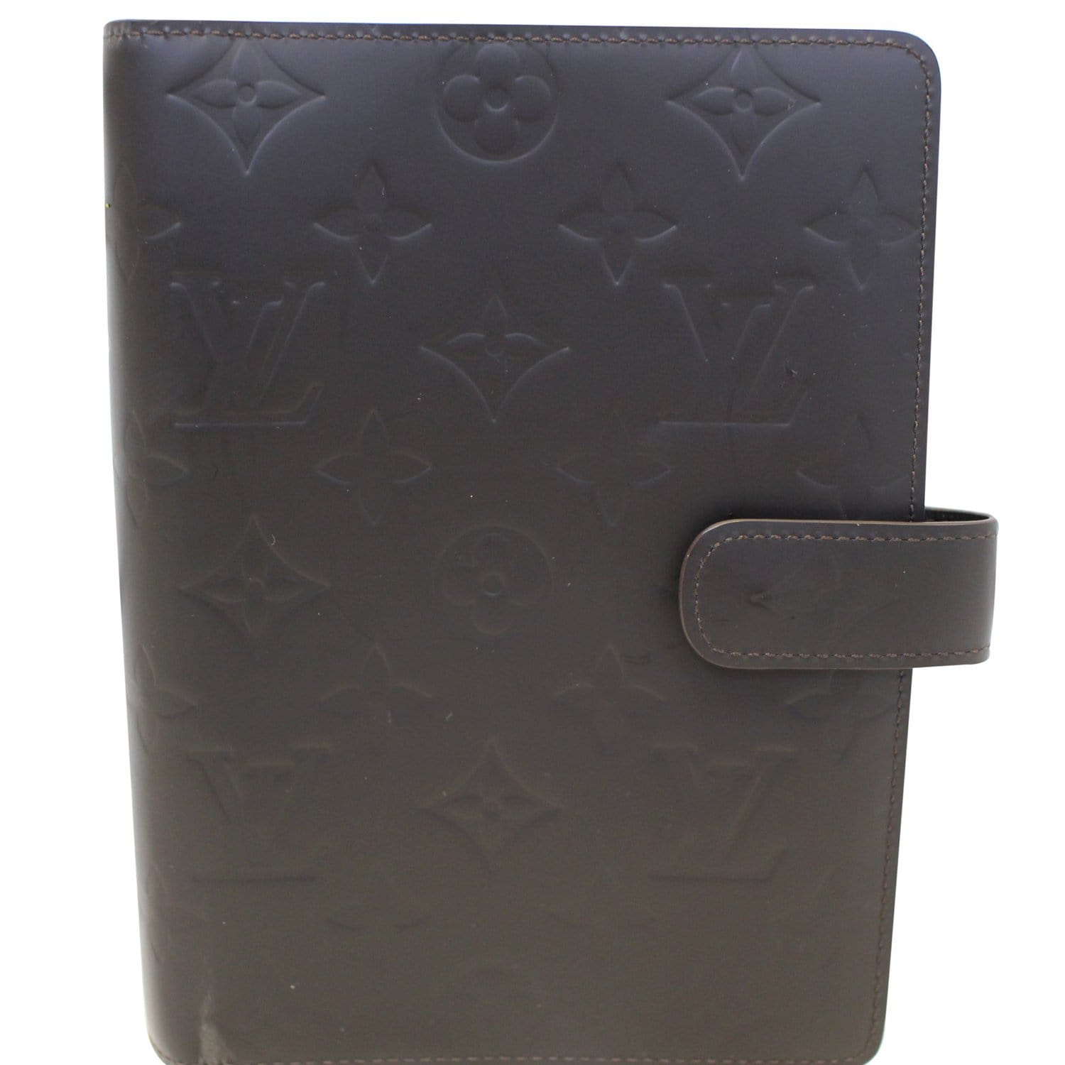 LOUIS VUITTON Mat Agenda MM Day Planner Cover Black