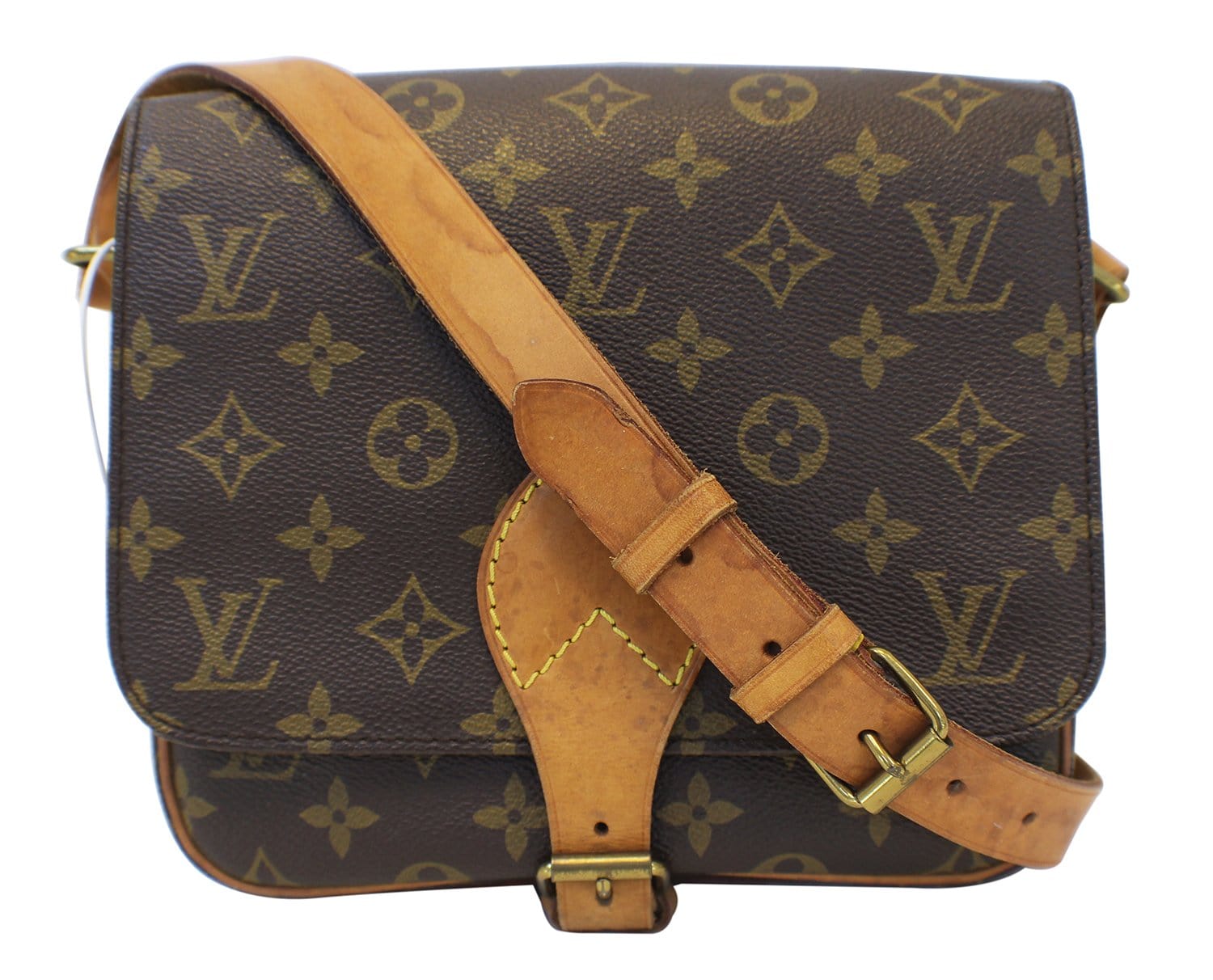 Vintage Louis Vuitton Cartouchiere Monogram Canvas Crossbody Handbag  Authentic