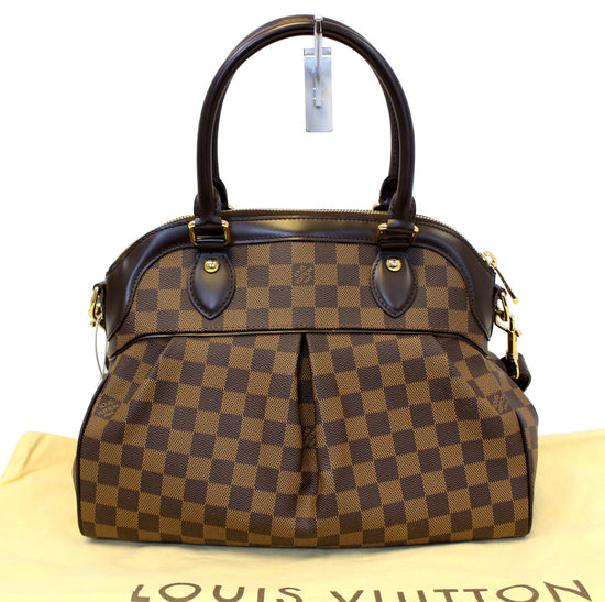 used Women Pre-owned Authenticated Louis Vuitton Damier Ebene Trevi PM Canvas Brown Satchel, Women's, Size: Large