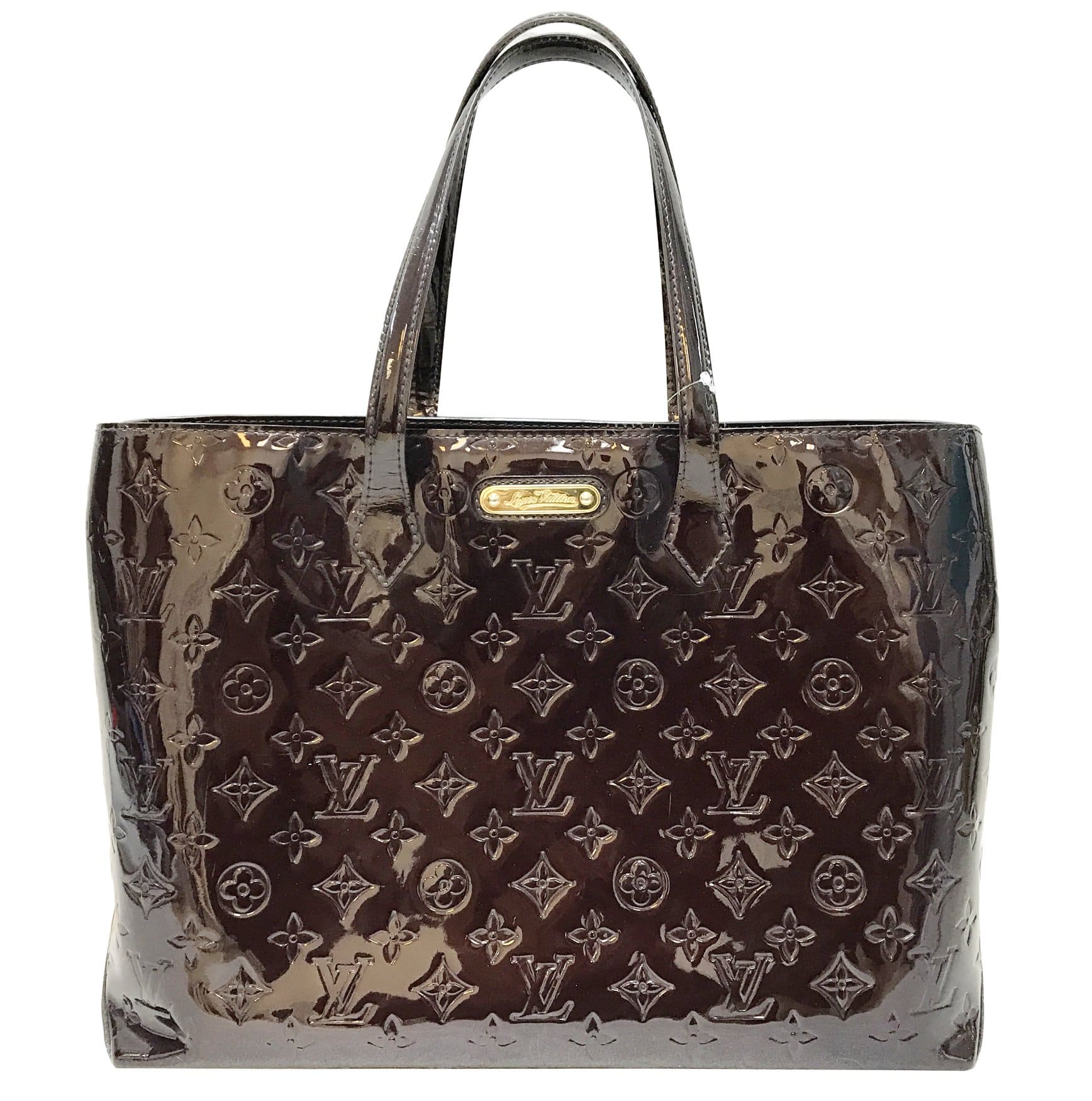 LOUIS VUITTON Wilshire GM Tote Handbag Monogram Vernis Amarante Authentic