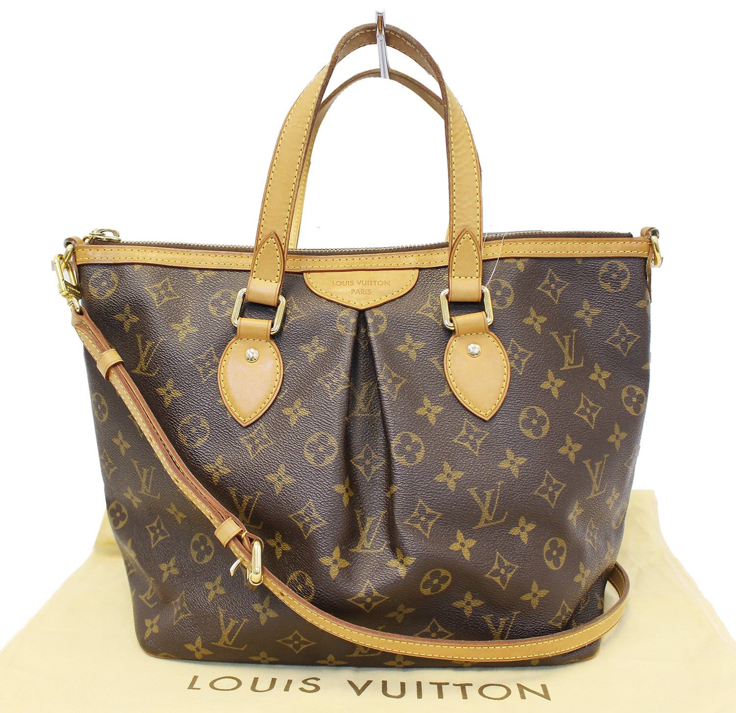 Louis Vuitton Palermo PM Monogram Purse Shoulder Bag Crossbody Tote LV Zip  Brown