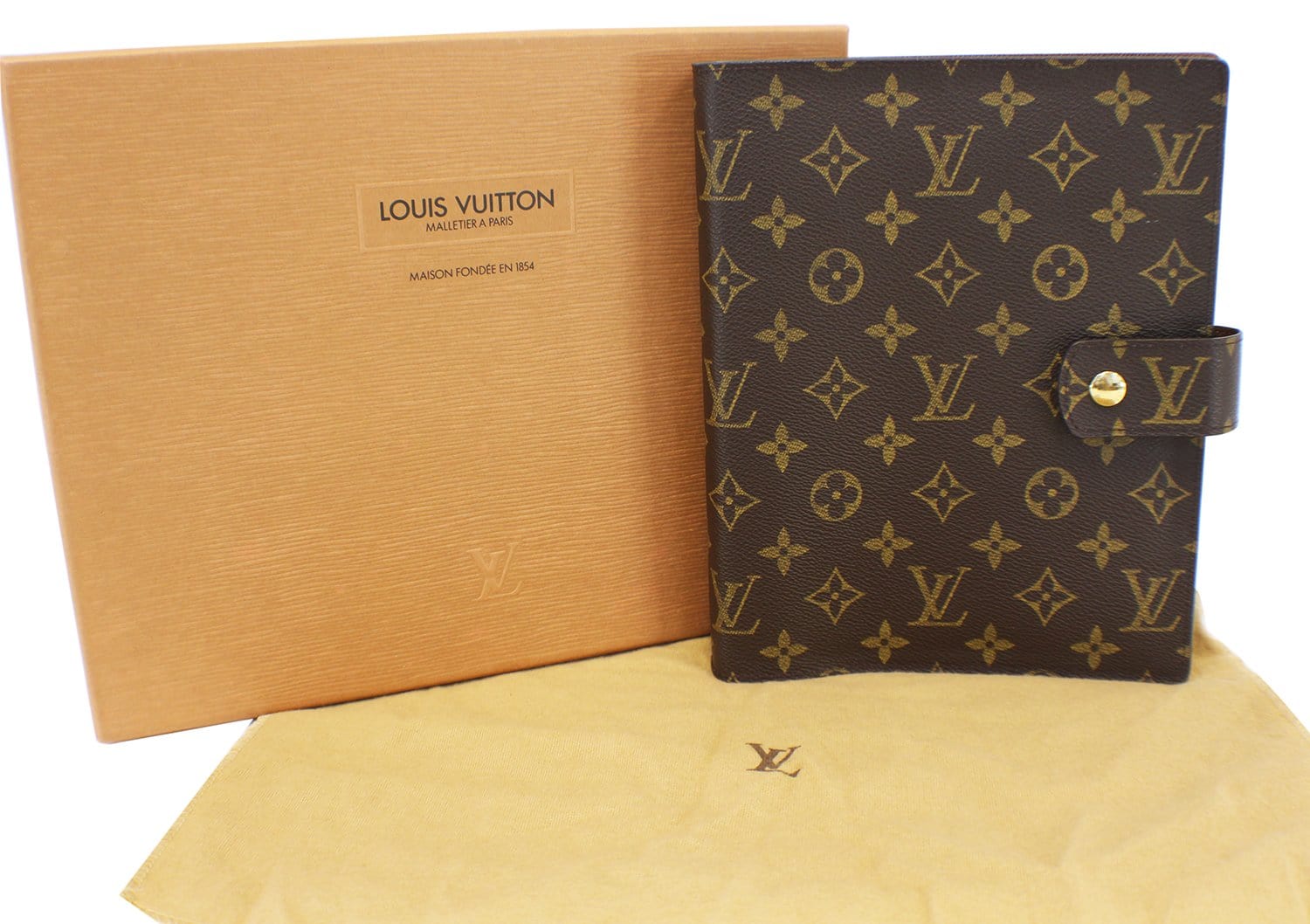 LOUIS VUITTON Monogram Canvas Brown Agenda GM Day Planner Cover-US