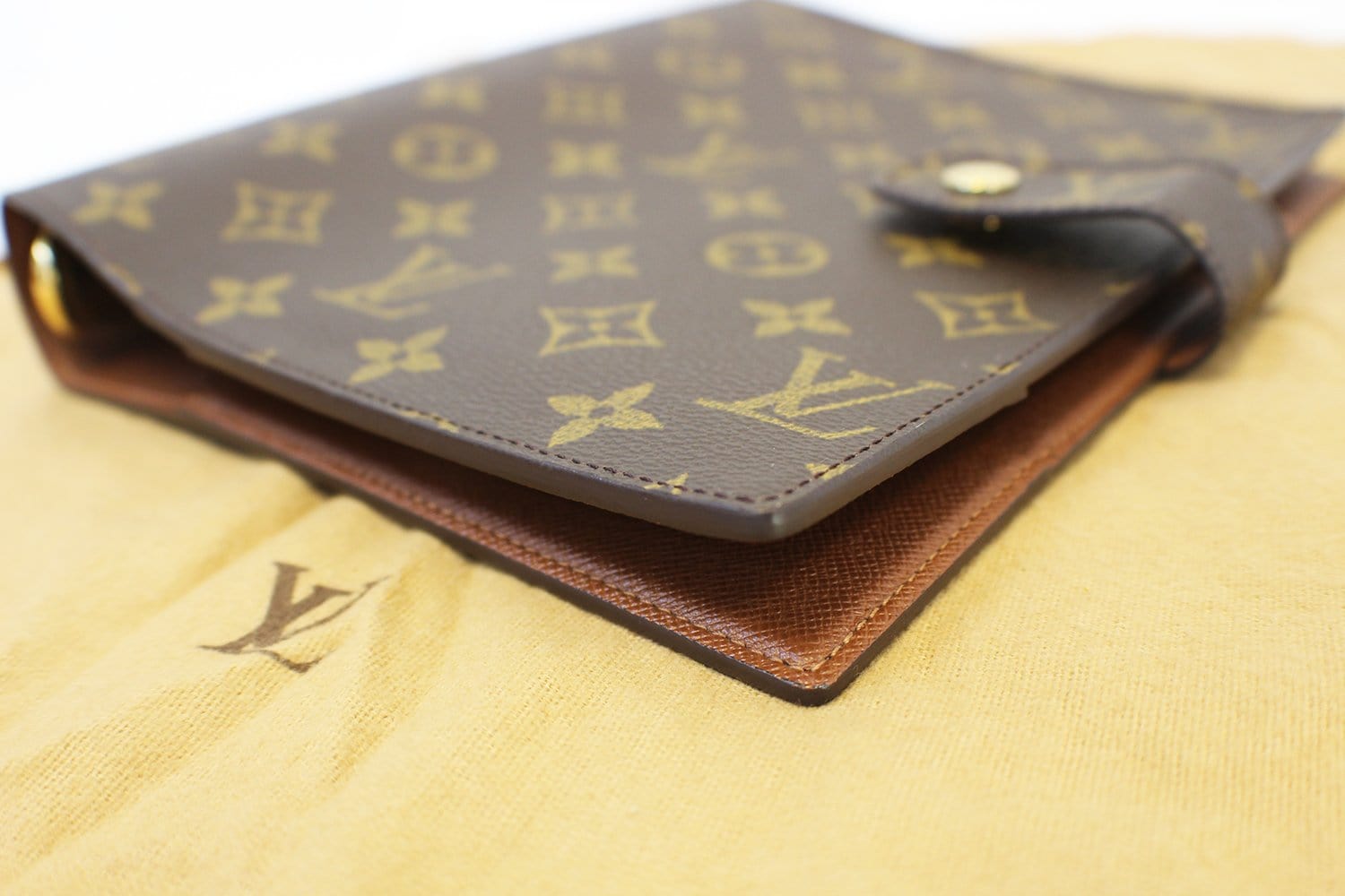 Authentic LOUIS VUITTON Monogram Brown Agenda GM Planner Cover E3191