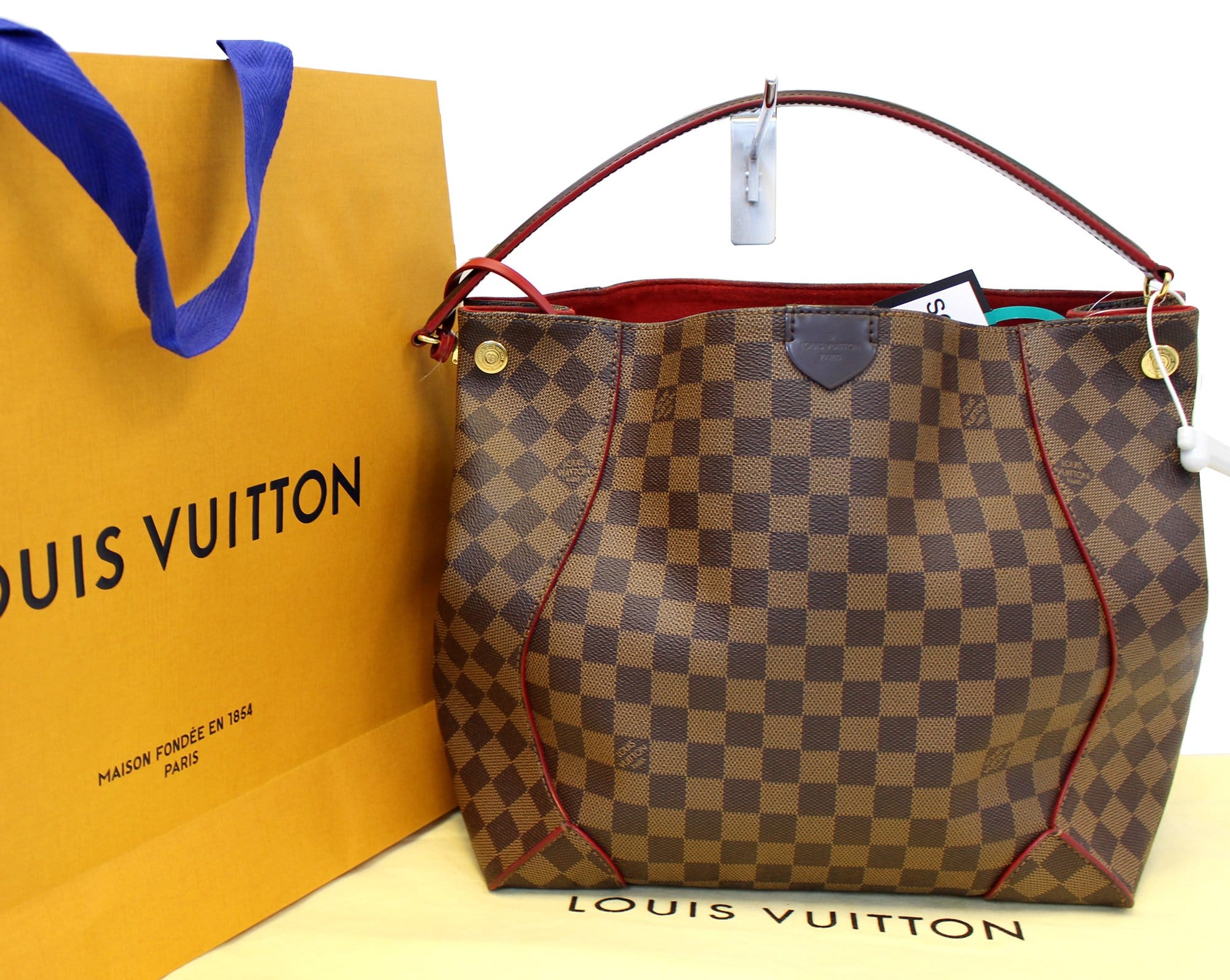 Louis Vuitton - Caissa Hobo Damier Ebene Canvas Cerise