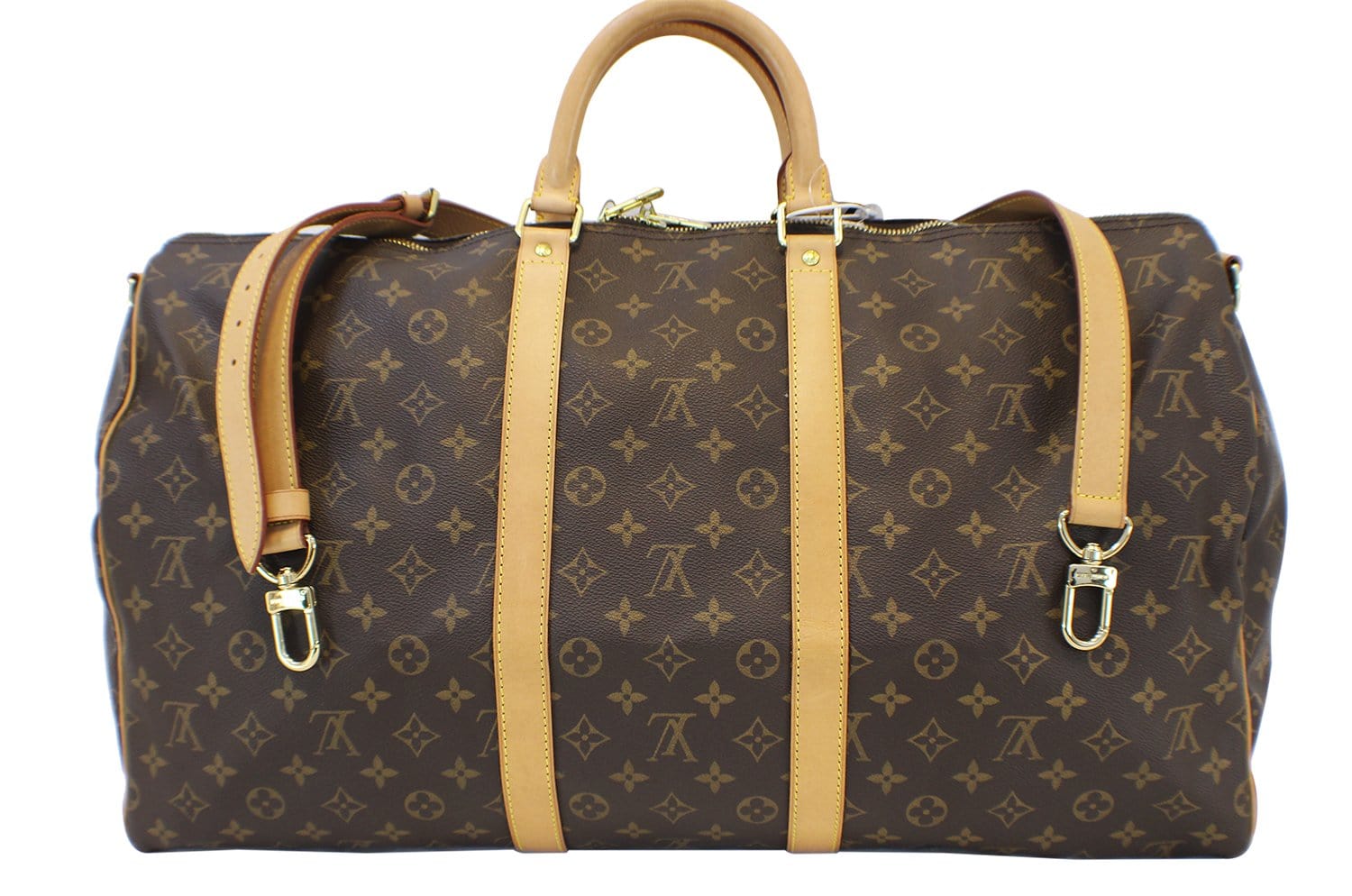 Authentic LOUIS VUITTON Monogram Keepall 55 Bandouliere Boston Bag E32