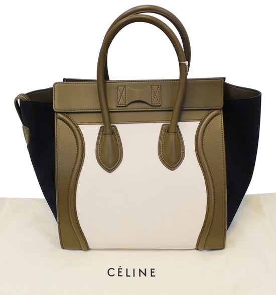 Céline Celine Blue Belt Tricolor Leather Satchel Multiple colors