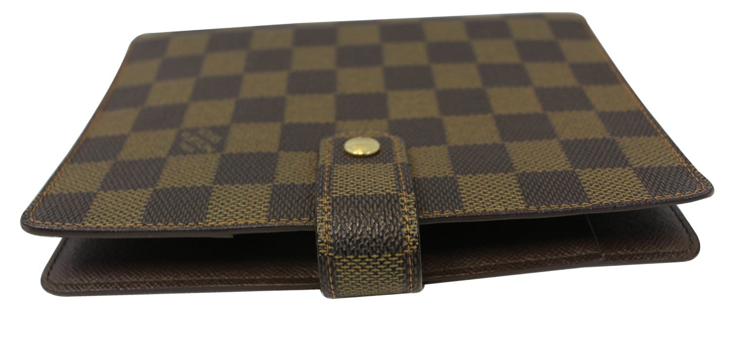 Small Ring Agenda Cover Damier Azur Canvas - Personalisation