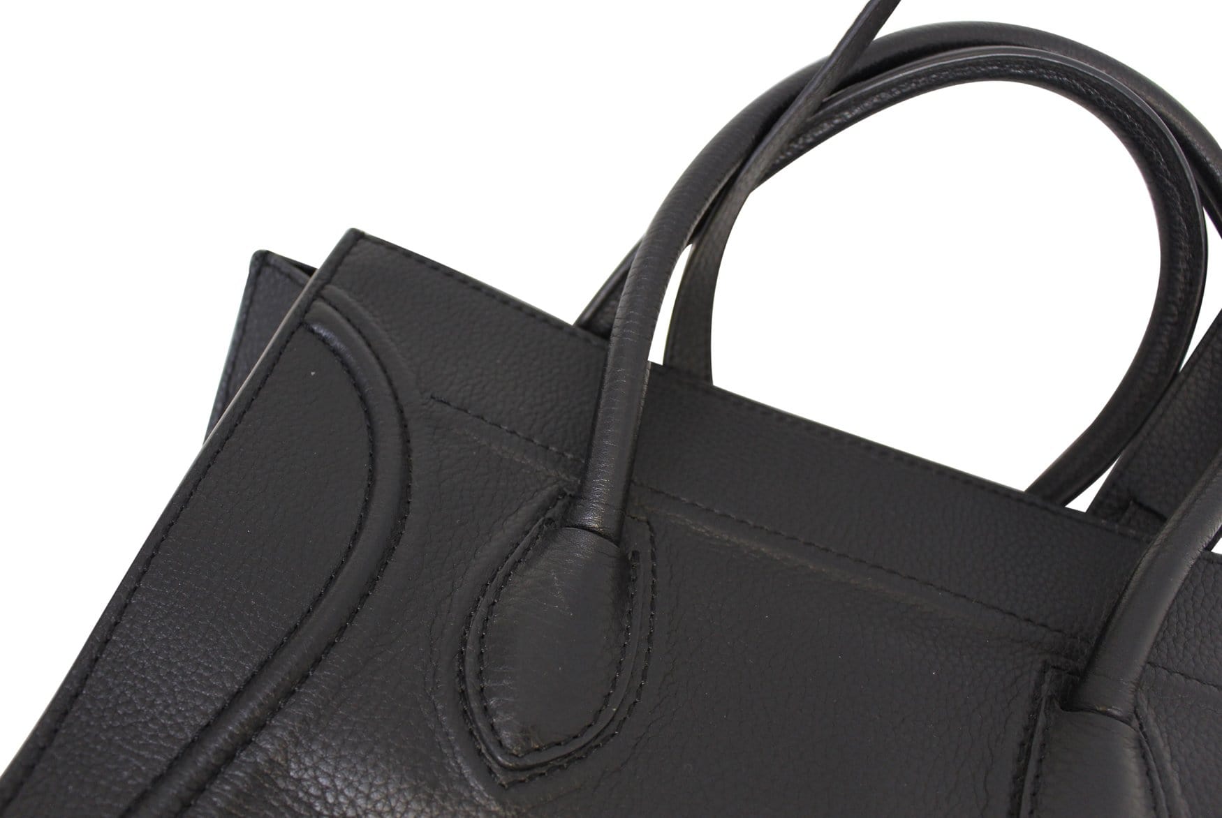 celine black leather large tote bag