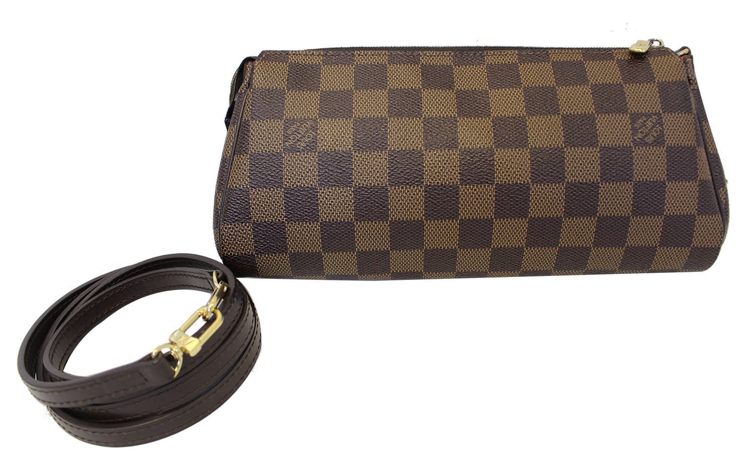 LOUIS VUITTON Damier Ebene Pochette Eva Clutch Shoulder Crossbody Bag