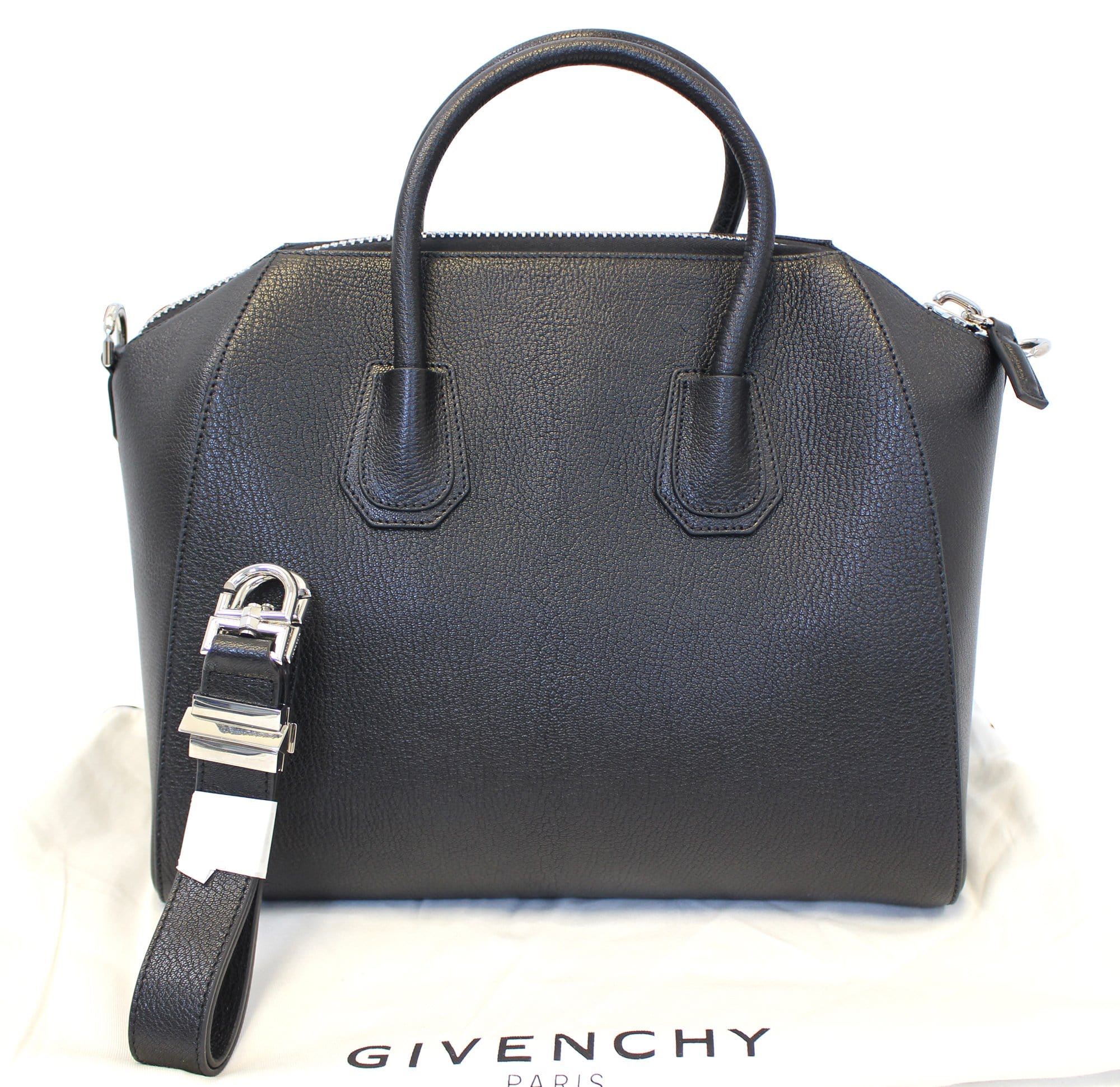 GIVENCHY Large Black Leather Antigona Shoulder Bag