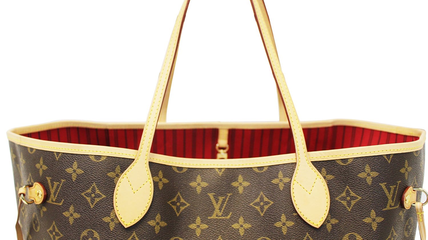 Authentic LOUIS VUITTON Monogram Neverfull GM Shoulder Bag Red E3588