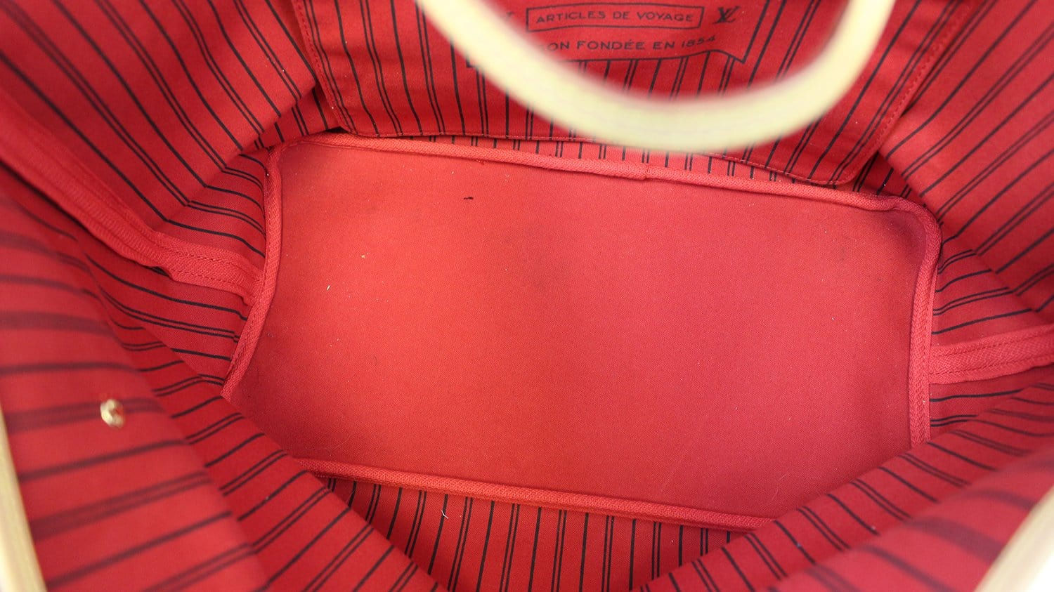 Authentic LOUIS VUITTON Monogram Neverfull GM Shoulder Bag Red E3588