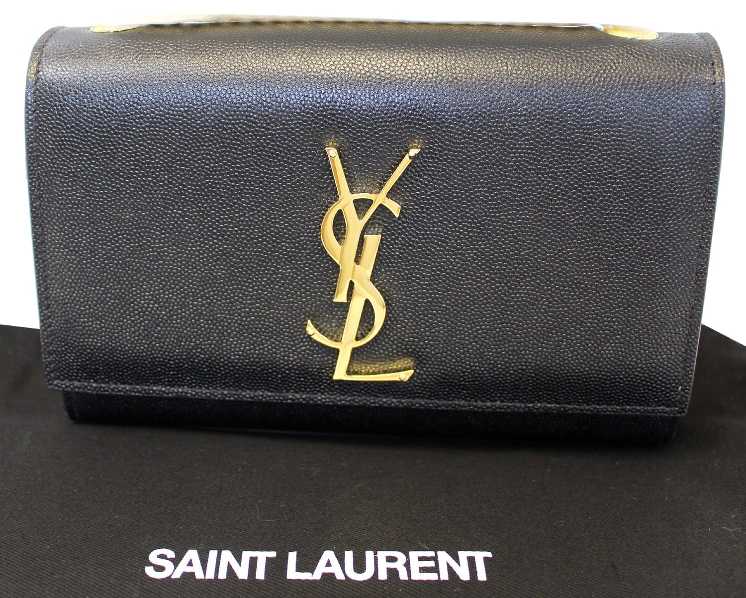 YSL Yves Saint Laurent Clutch Bag Second Bag Black 11x8x1in