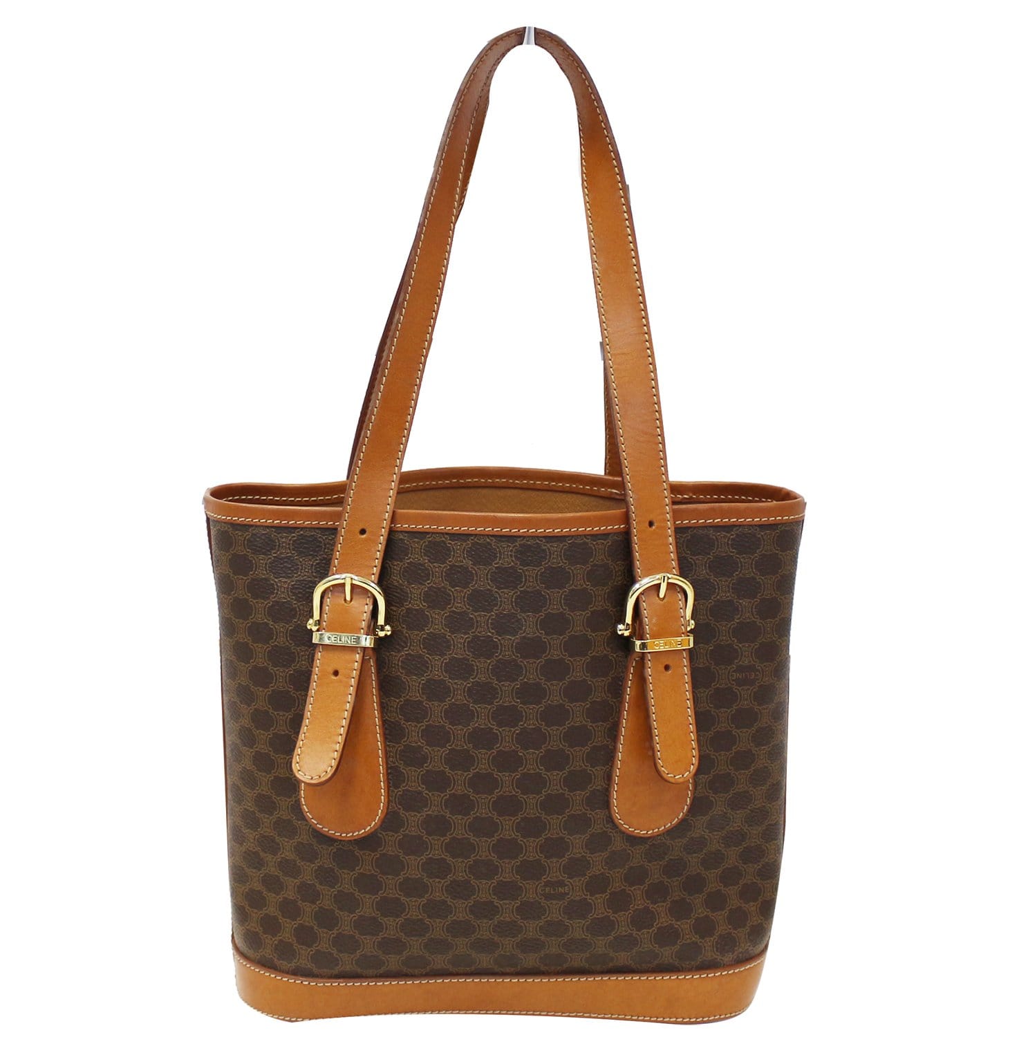 CELINE Macadam PVC Leather Two-way Handbag Shoulder bag Boston bag Bro